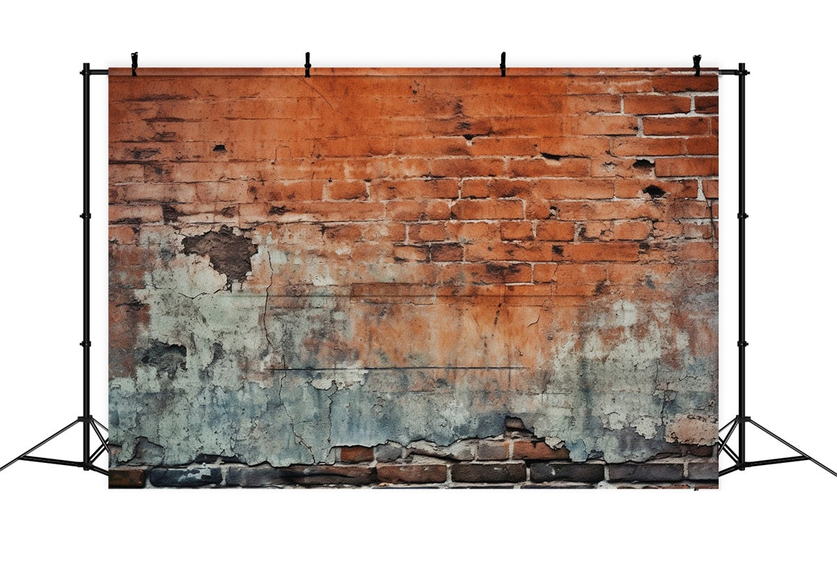 Toile de fond Mur Brique Plâtre Usé Rustique CJJ3-10