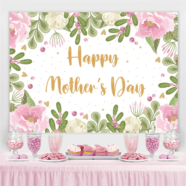 Toile de fond Fête des Mères Personnalisable Gracieuses Fleurs Verdure CJJ3-102