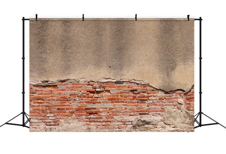 Toile de fond Mur Brique Plâtre Écaillé Ancien CJJ3-17