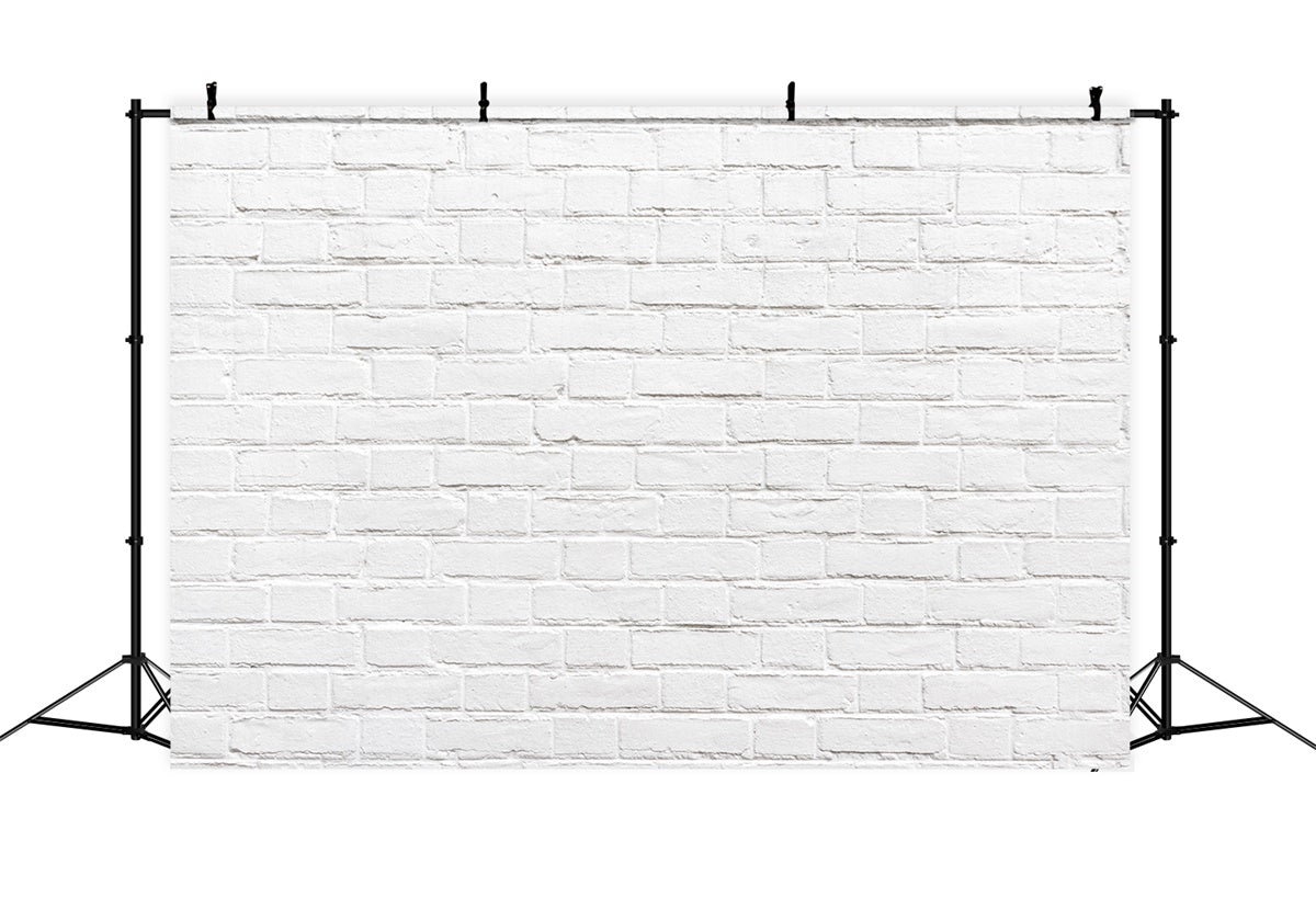Toile de fond Mur Brique Blanc Moderne Immaculé CJJ3-19