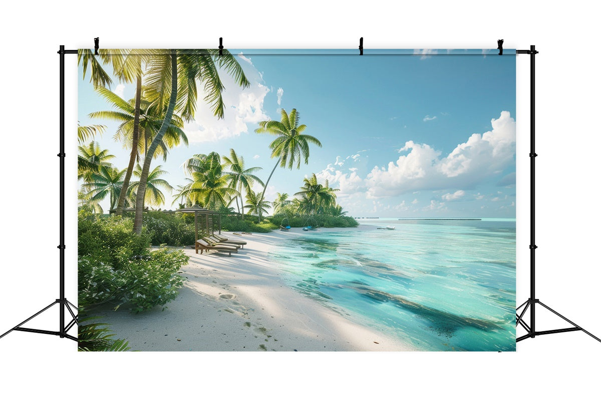 Toile de fond de Plage Été Photographie Station Balnéaire Paradis CJJ3-236
