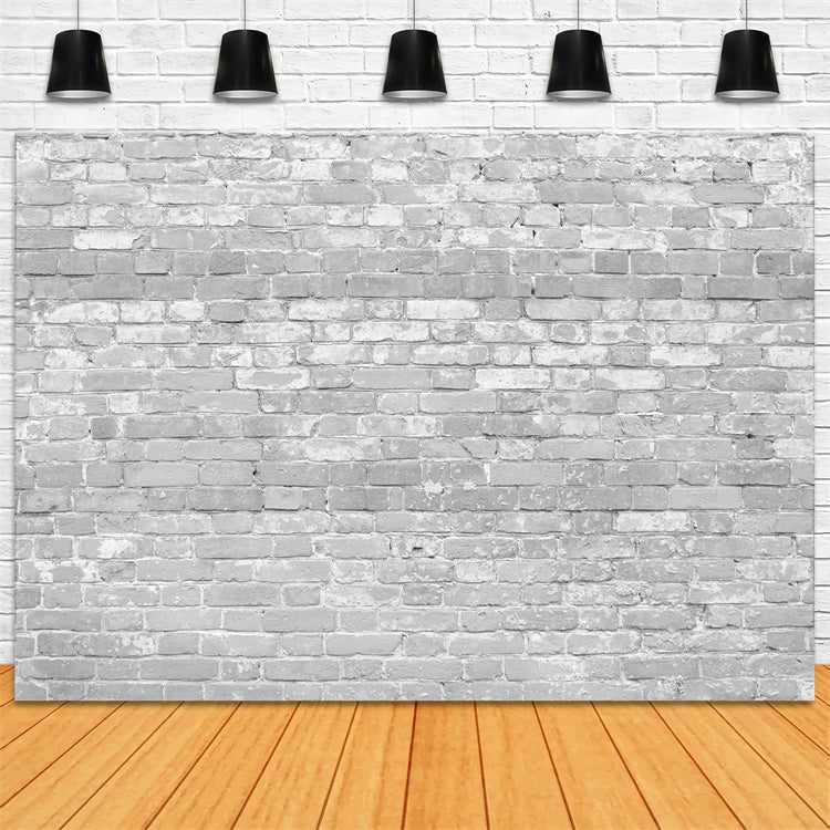 Toile de fond Mur Brique Texture Grise Fanée CJJ3-33