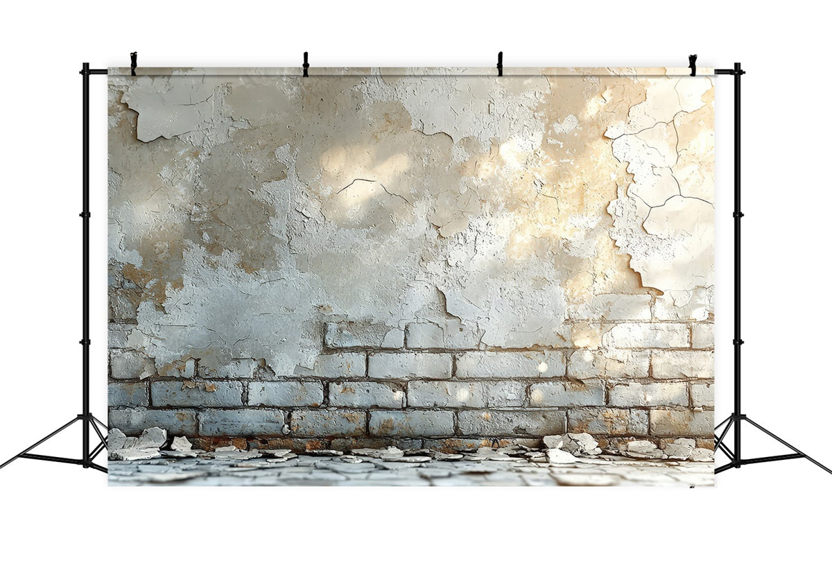 Toile de fond Mur Brique Peinture Écaillée Rustique CJJ3-43