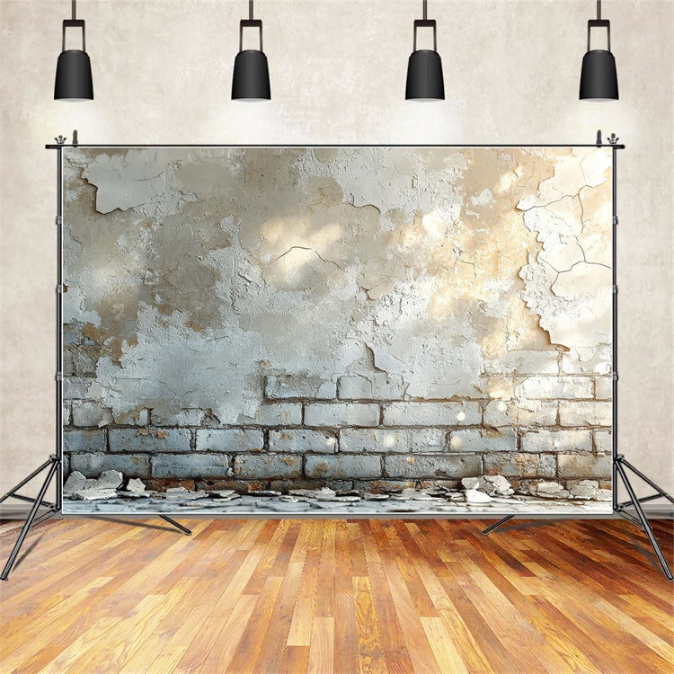 Toile de fond Mur Brique Peinture Écaillée Rustique CJJ3-43