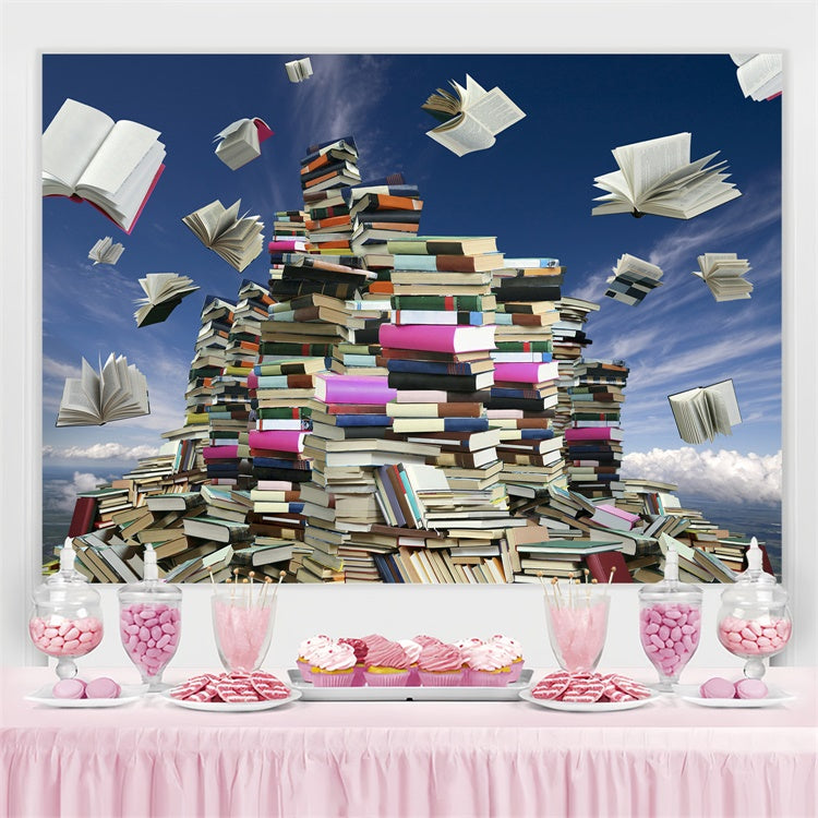 Toile de fond Journée Mondiale du Livre Livres Ouverts Fantaisie CJJ3-47