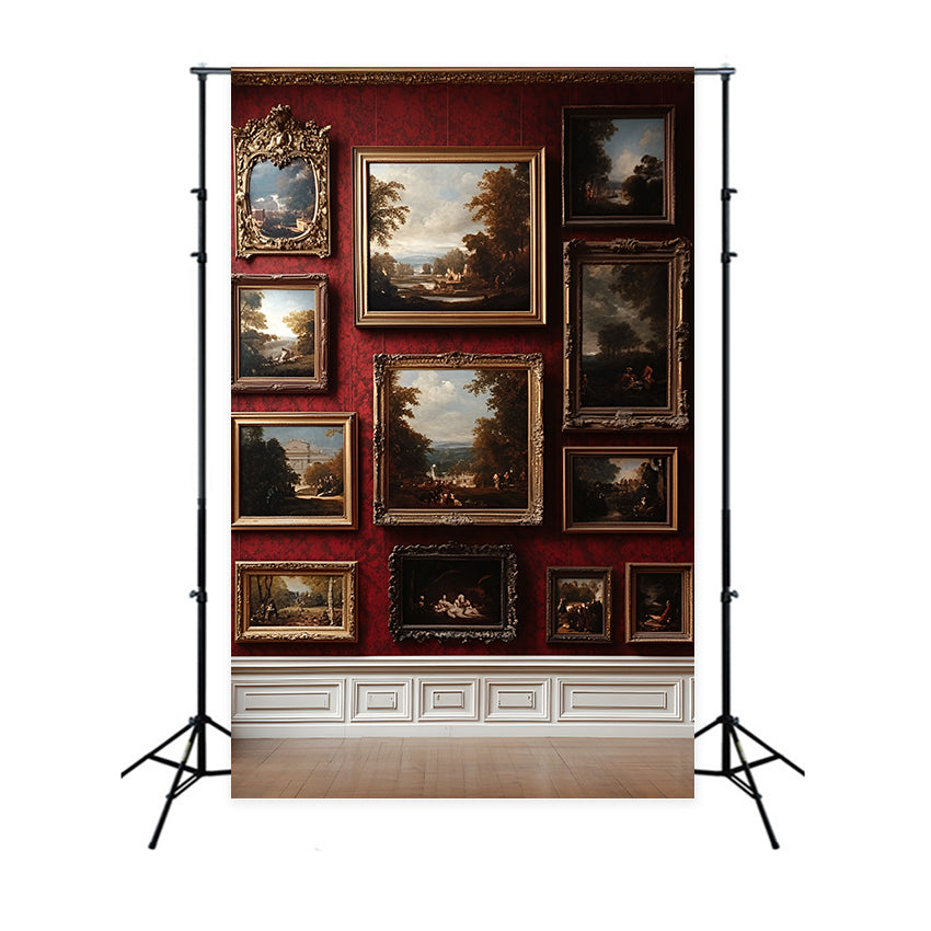 Toile de fond Mur Rouge Vintage Mur Rouge Encadré CSH2-247