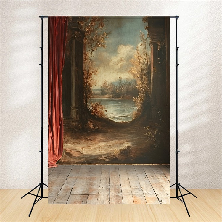 Toile de fond Mur Vintage Paysage Peint Antique Encadré CSH2-251