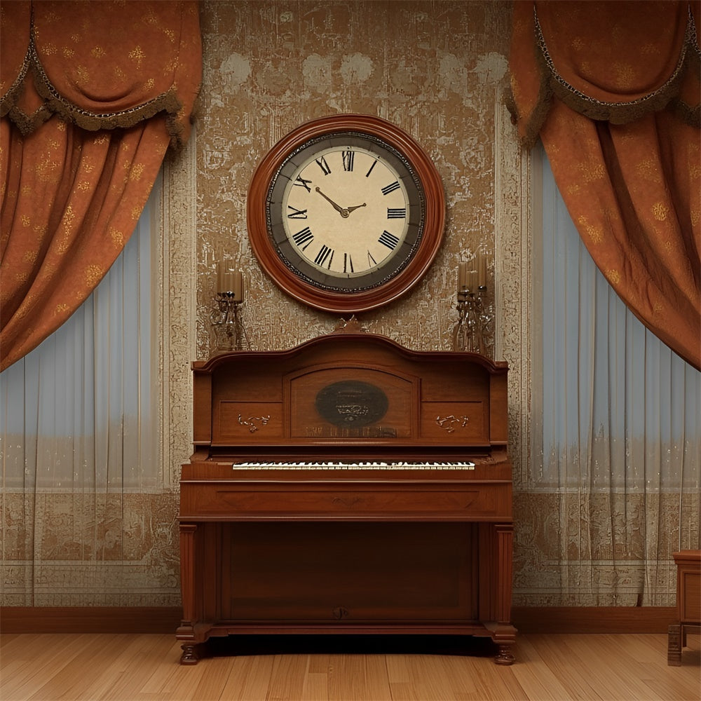Toile de fond Mur Vintage Salle d’Étude Ancienne Piano CSH2-267
