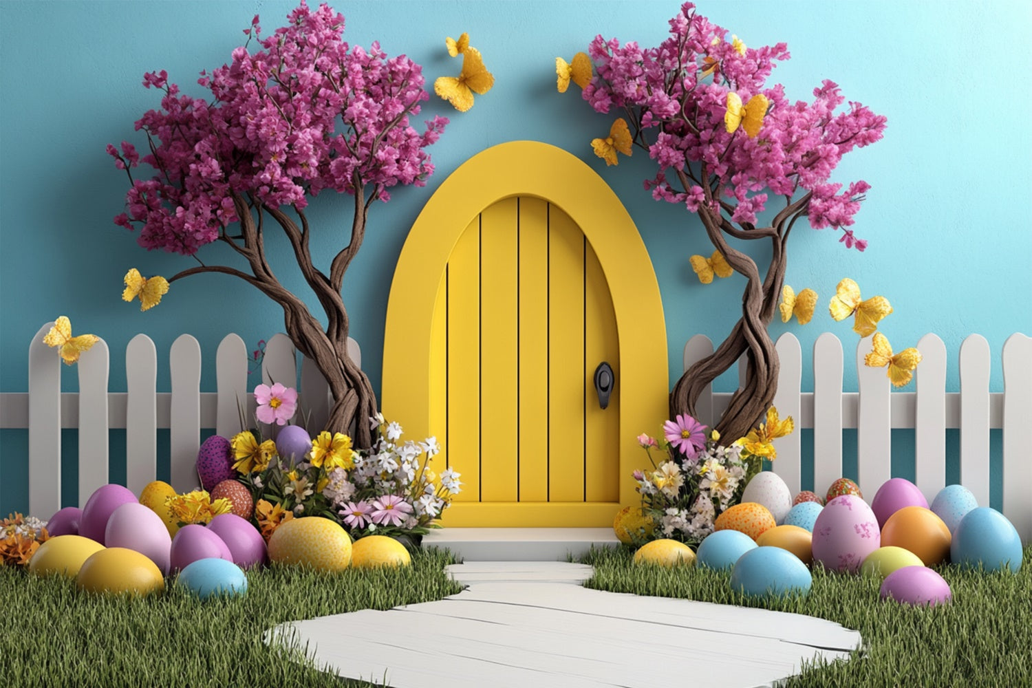 Toile de Fond Pâques Contes de Fées Printemps Arc Jaune CSH2-90