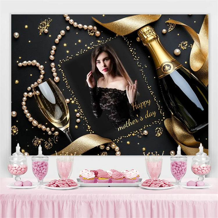 Toile de fond Fête des Mères Perle Champagne Personnalisée CSH3-211