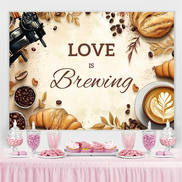 Toile de fond Mariage Personnalisable Croissant Espresso Automne CSH3-271