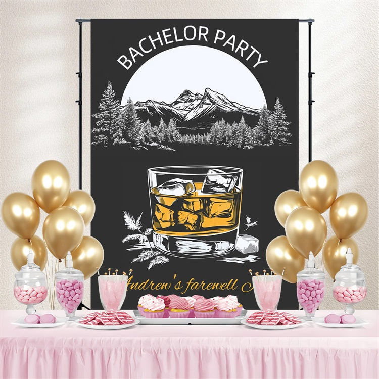 Toile de fond Mariage Personnalisable Soirée Whisky CSH3-304