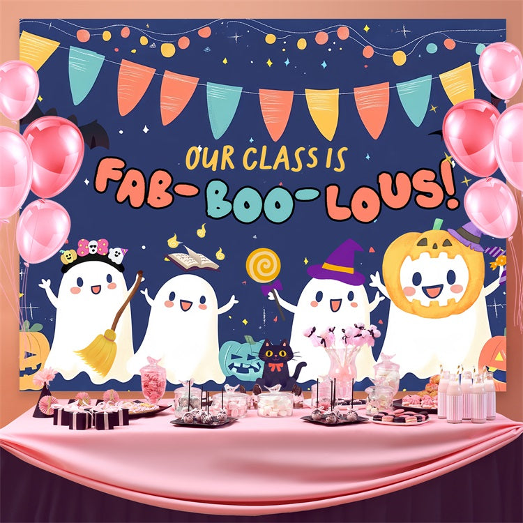Toile de fond Rentrée des Classes Salle de Classe Halloween Mignonne CSH3-68