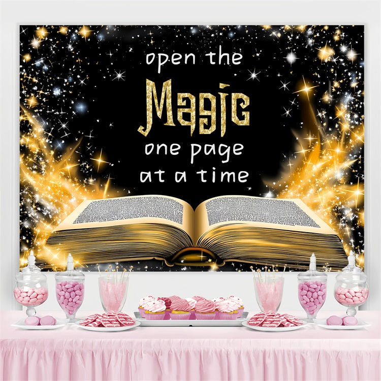 Toile de fond Rentrée des Classes Livre Magique Étincelant CSH3-72
