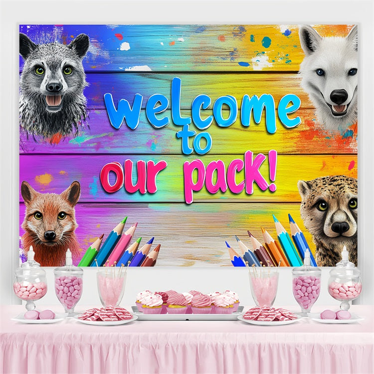 Toile de fond Rentrée des Classes Bienvenue Royaume des Animaux CSH3-80