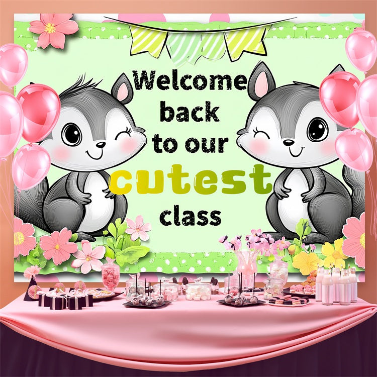Toile de fond Rentrée des Classes Accueil Adorable Écureuil CSH3-83