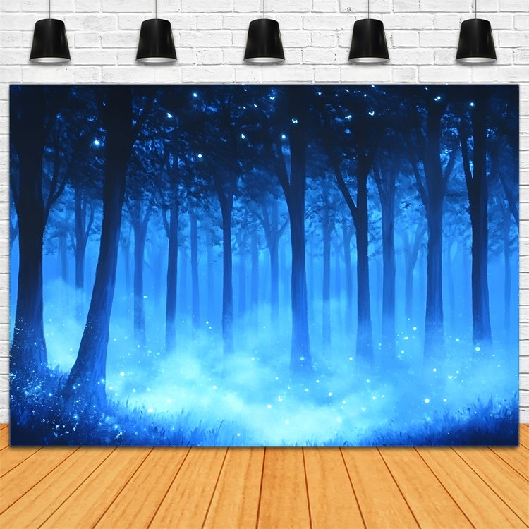 Toile de fond Photographie Forêt Brume Bleue CSH4-101