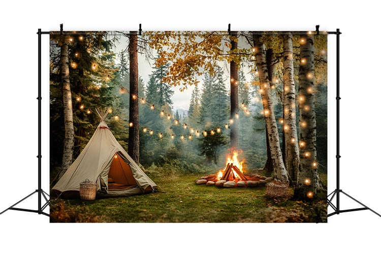 Toile de fond Forêt d’Automne Camping Douillet en Forêt CSH4-116