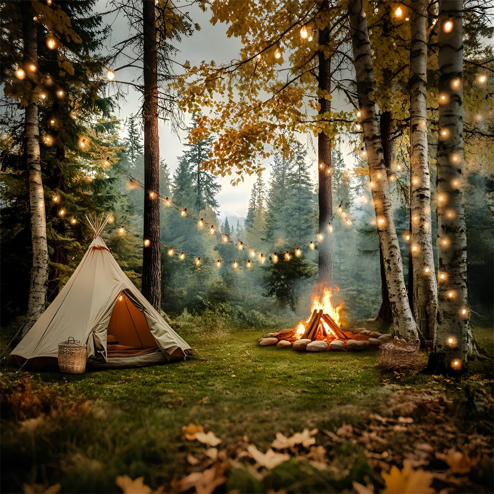 Toile de fond Forêt d’Automne Camping Douillet en Forêt CSH4-116