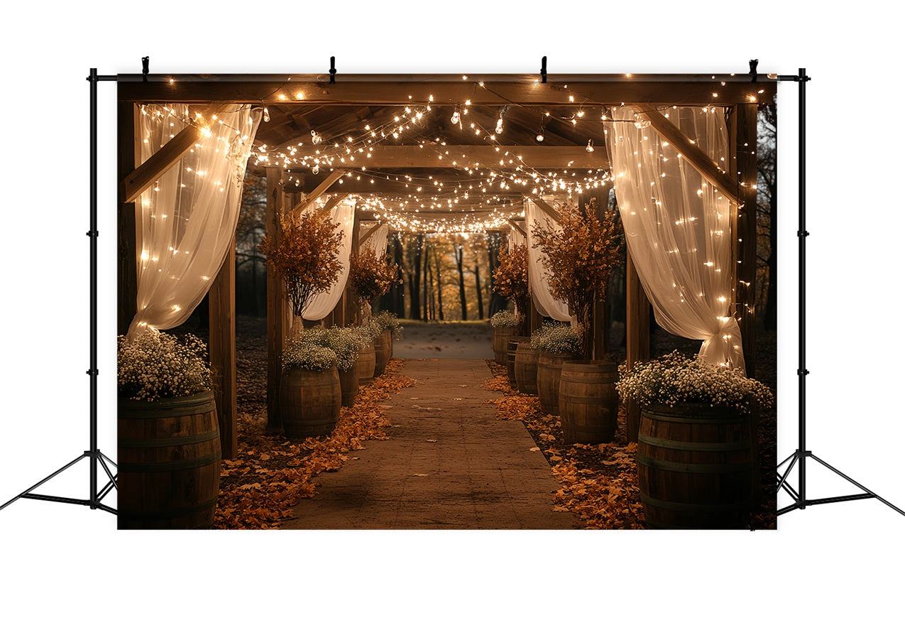 Toile de fond Grange Lumières Couloir d’Automne CSH4-217