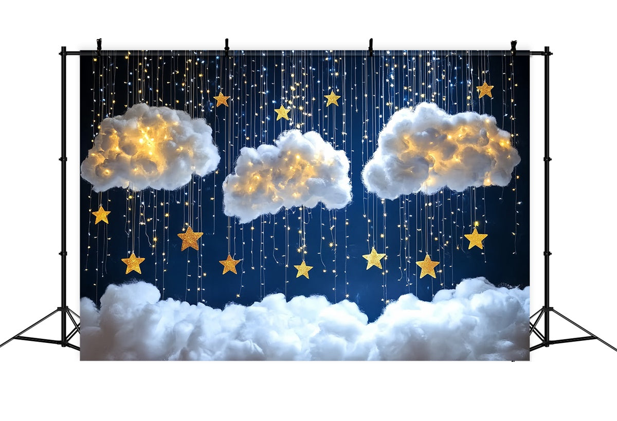 Toile de fond Nuages Étoiles Scintillantes et Nuages Gonflés CSH4-245