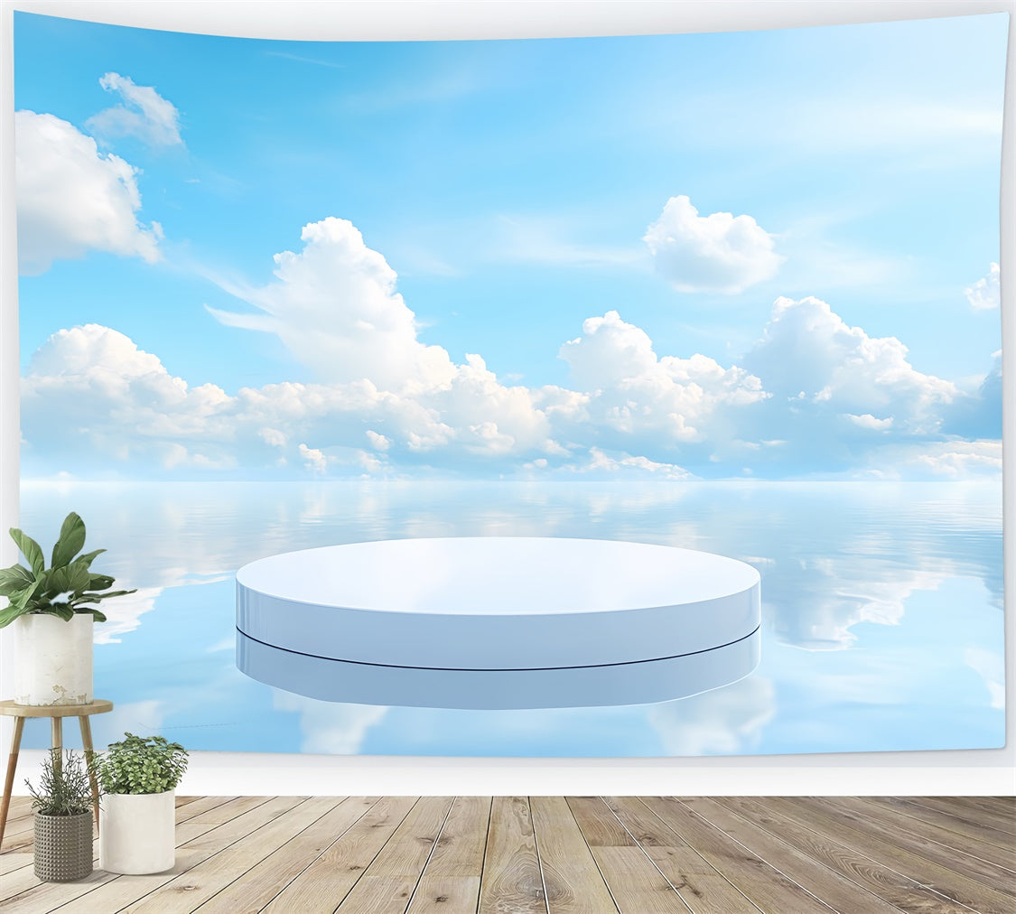 Toile de fond Océan et Ciel Océan Calme Plateforme Blanche CSH4-254