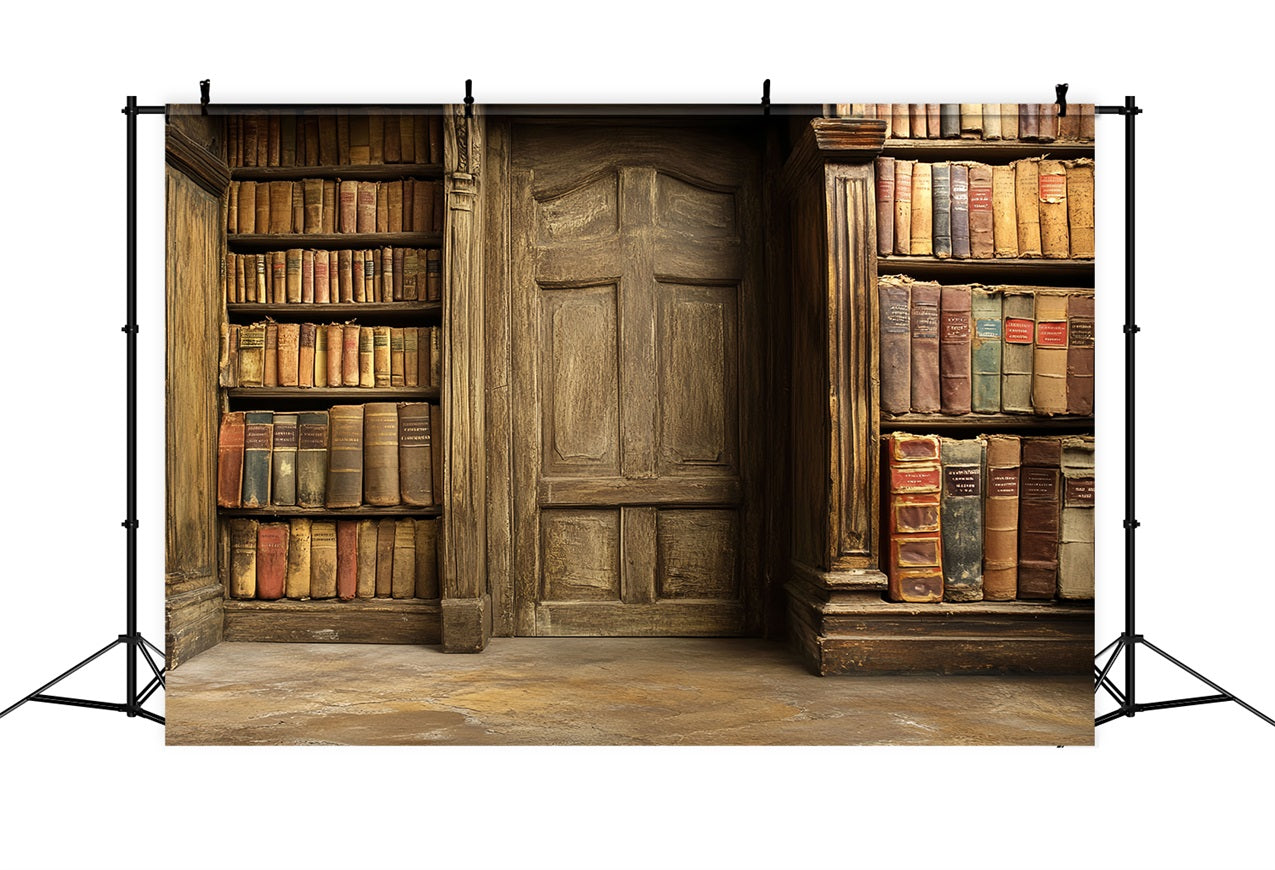 Toile de fond Vintage Bibliothèque Ancienne Porte CSH4-299