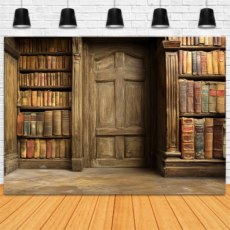 Toile de fond Vintage Bibliothèque Ancienne Porte CSH4-299