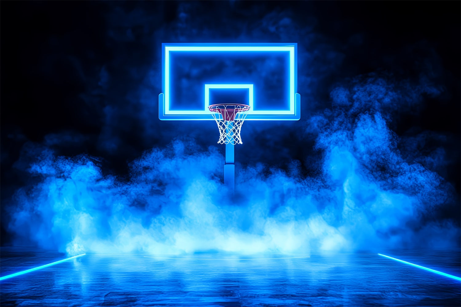 Toile de fond Terrain de Basketball Panier Néon CSH4-382