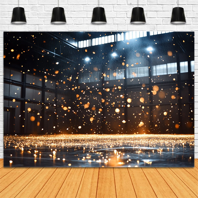 Toile de fond Photo Sport Arène de Gym Étincelante Dorée CSH4-385