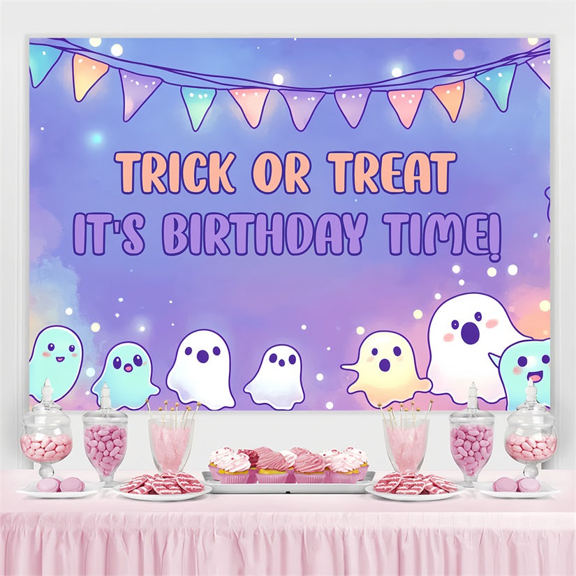 Toile de fond Anniversaire Personnalisée Trick Or Treat Fantôme Anniversaire Halloween CSH4-60