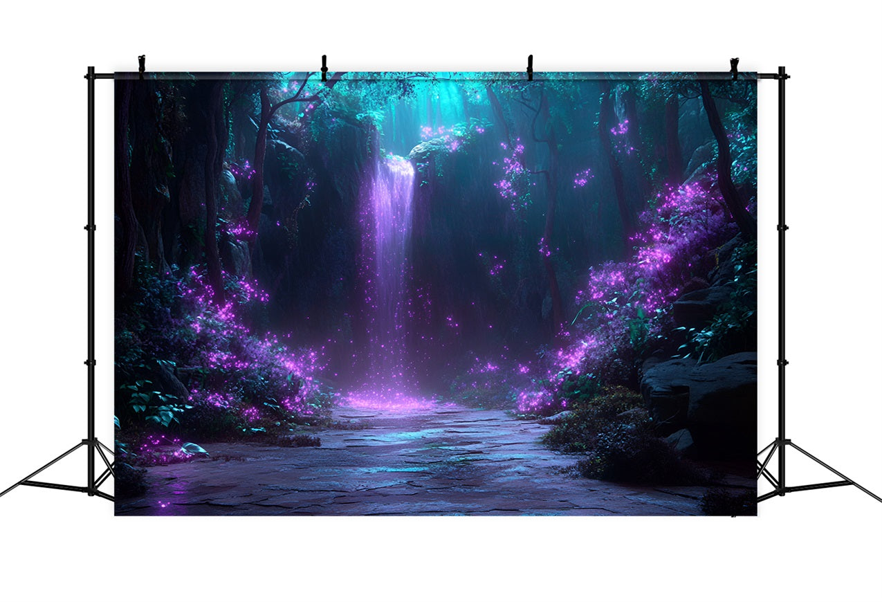 Toile de fond Forêt Photo Cascade Éclat Violet CSH4-84