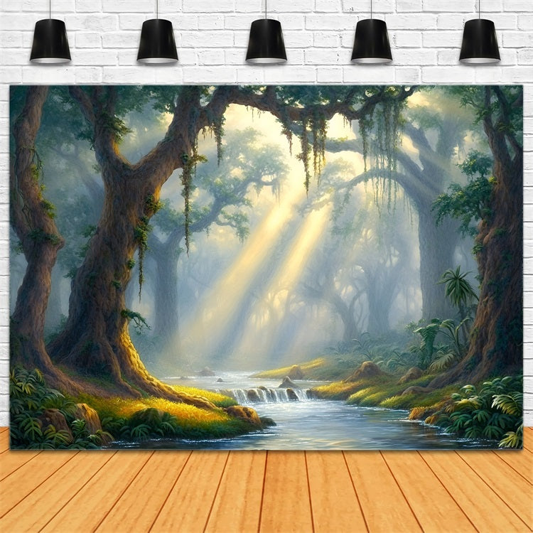 Toile de fond Forêt Photo Rivière Lumière Lumineuse CSH4-92
