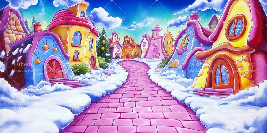 Fond de Scène Personnalisé Whoville En Hiver CSH511-T13