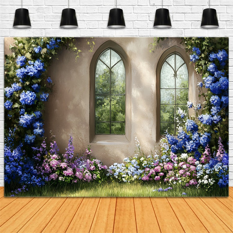 Toile de fond Vintage Mur Arche Fleur Fenêtre CSH57-130