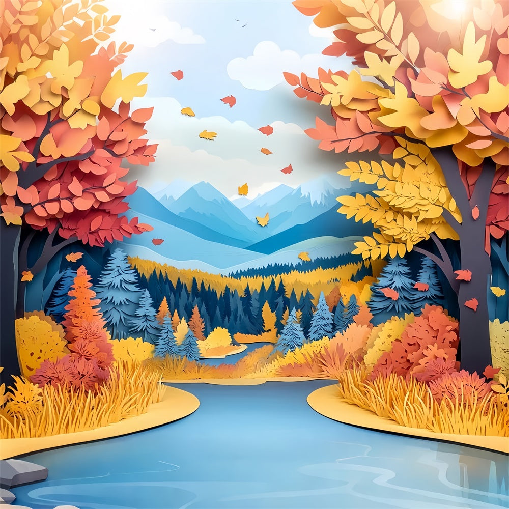 Toile de fond Automne Fantaisie Forêt Couchée CSH57-194