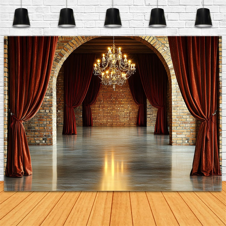 Toile de fond Mur de Brique Rideau de Velours Style Palais CSH6-135