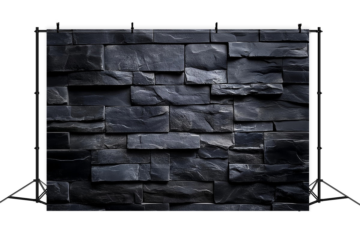 Toile de fond Mur de Brique Noire Texture Pierre Charbon CSH6-144