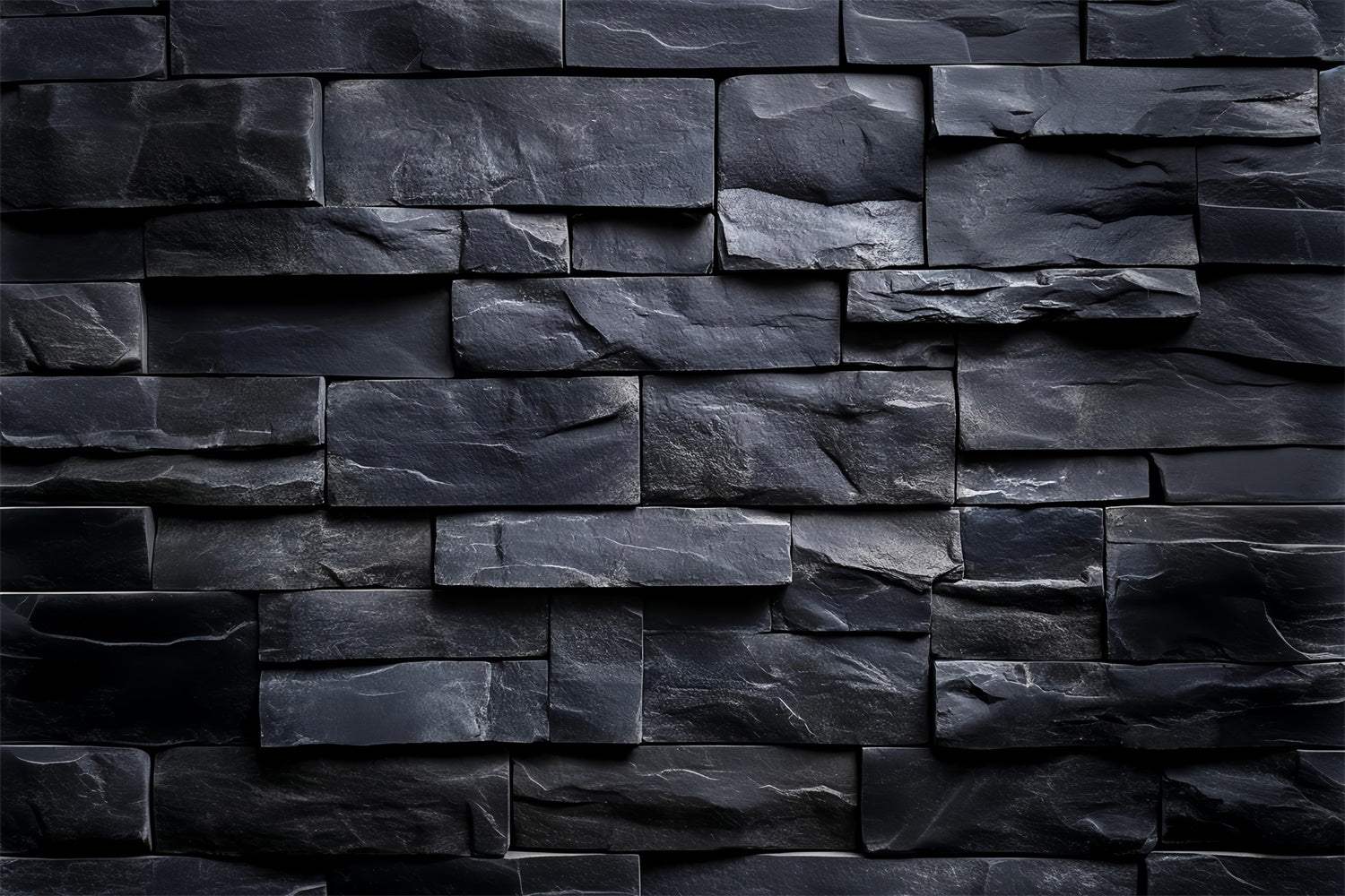 Toile de fond Mur de Brique Noire Texture Pierre Charbon CSH6-144