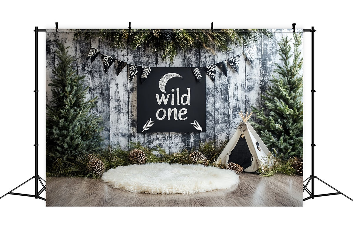 Toile de fond Décor Anniversaire 1 an Explorateur Forêtier CSH6-293