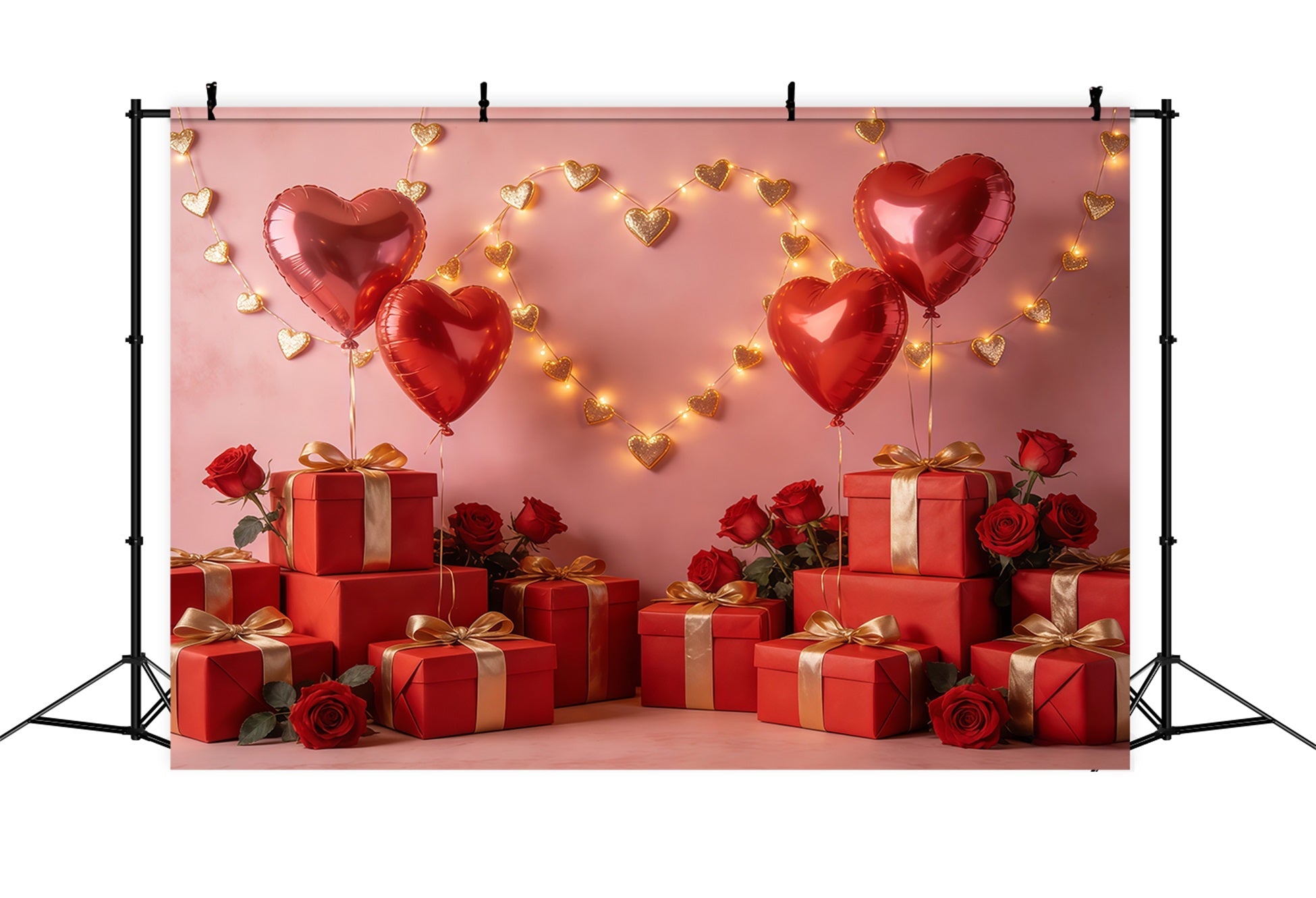 Toile de fond Saint-Valentin Composition Ballons Cœurs Flottants CSH61-101