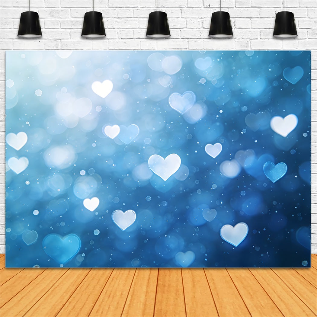 Fond Photo Saint-Valentin Lueur Bleue Cœur Romantique CSH61-104