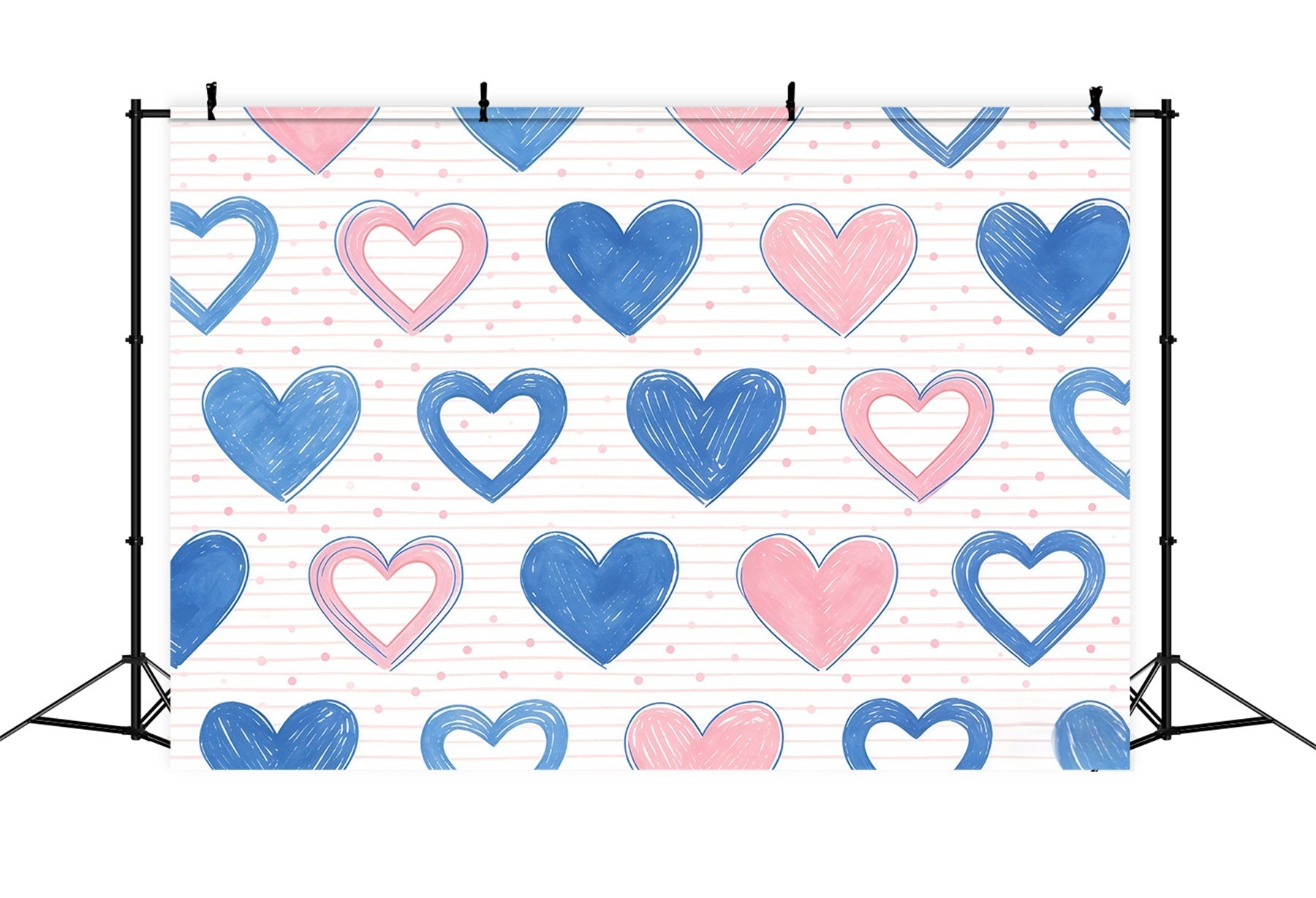 Toile de fond St Valentin Motif Croquis Cœurs Pastel CSH61-107