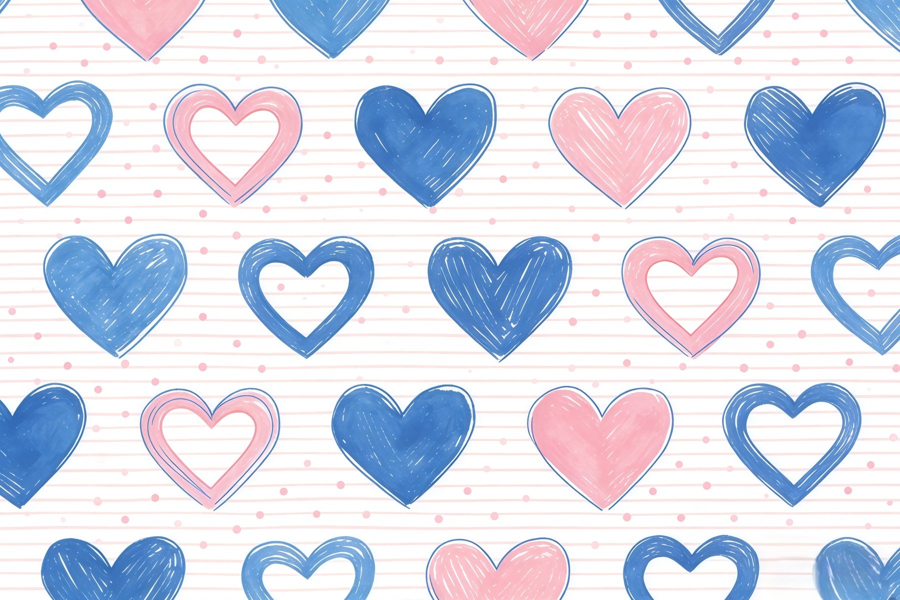 Toile de fond St Valentin Motif Croquis Cœurs Pastel CSH61-107