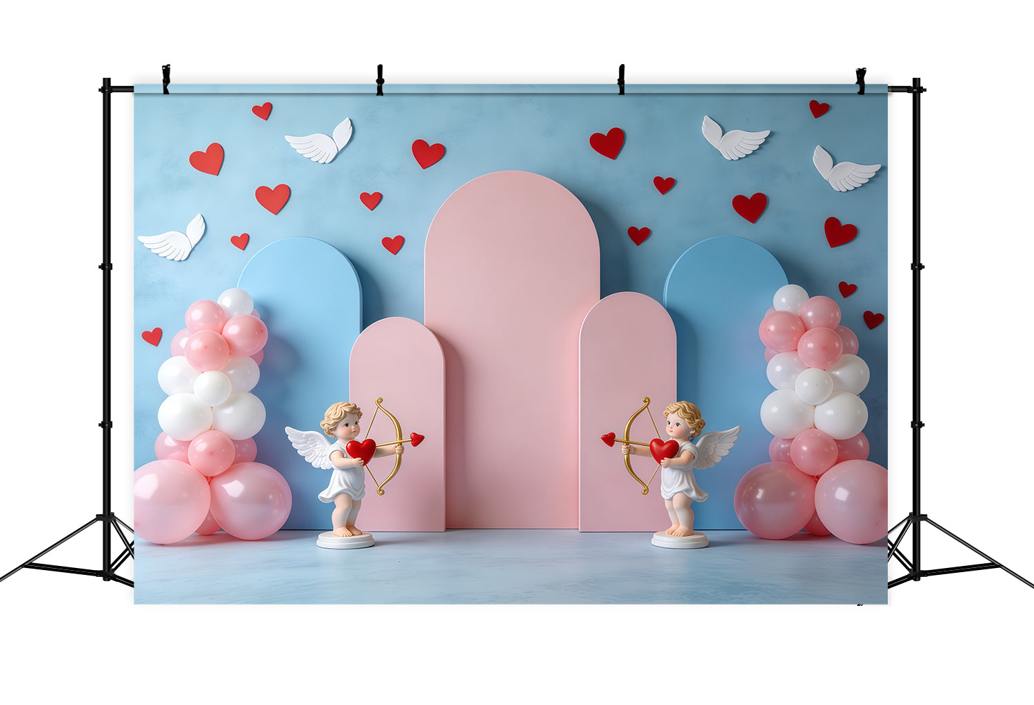 Toile de fond St Valentin Arches Ballons Pastel CSH61-111