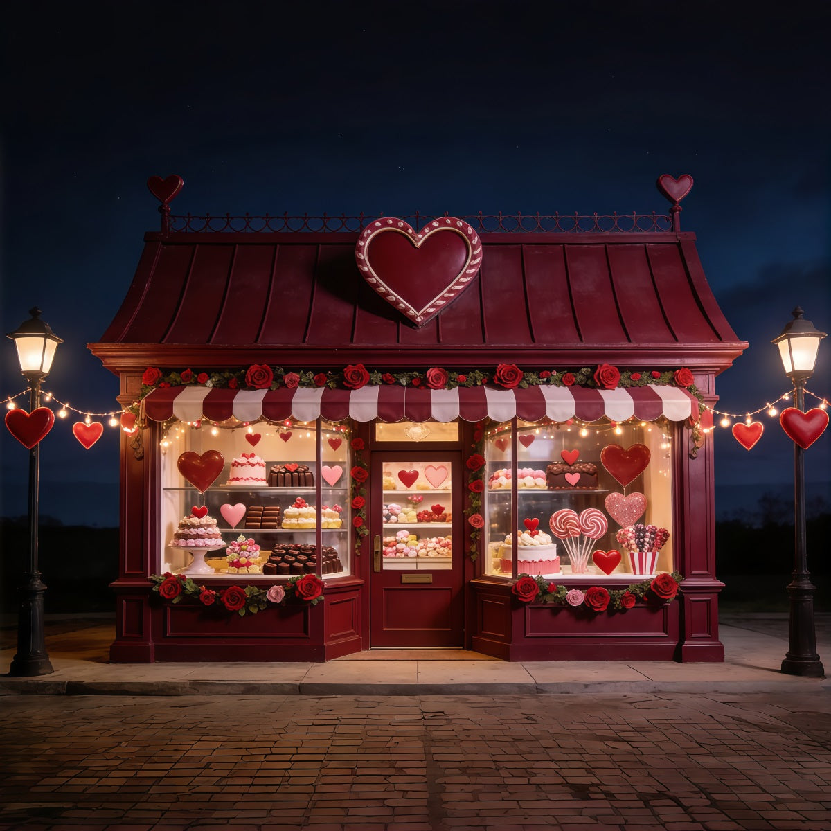 Fond Photo Saint-Valentin Vitrine Desserts Sweetheart CSH61-116
