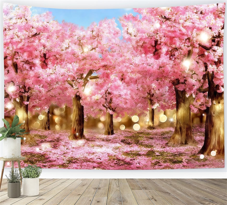 Toile de fond Photo Fleur Forêt Fleurs Roses Étincelantes CSH61-136