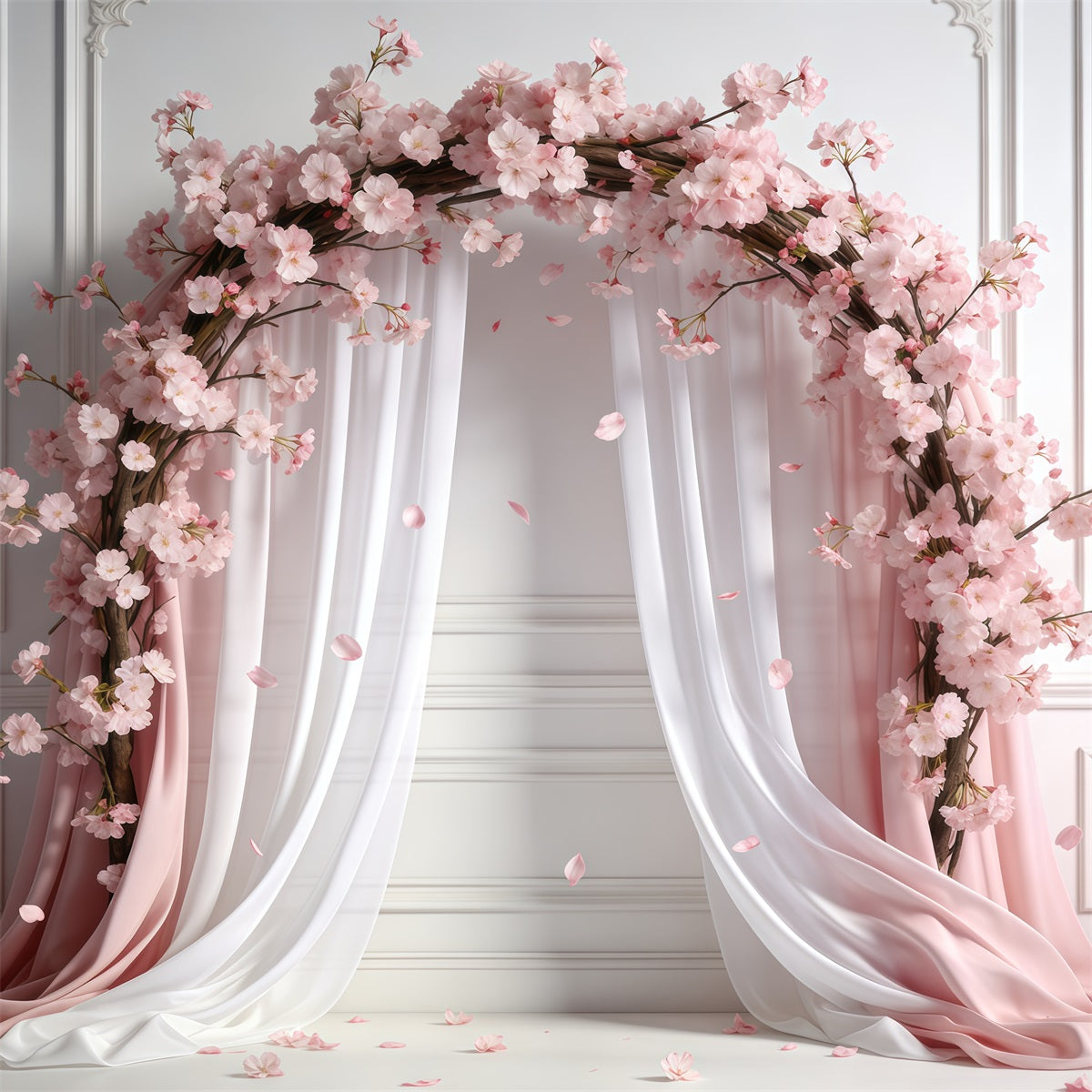 Toile de fond Fleur Fleurs Sakura Drapées Pastel CSH61-138