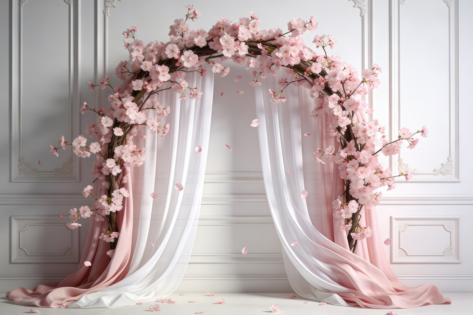 Toile de fond Fleur Fleurs Sakura Drapées Pastel CSH61-138