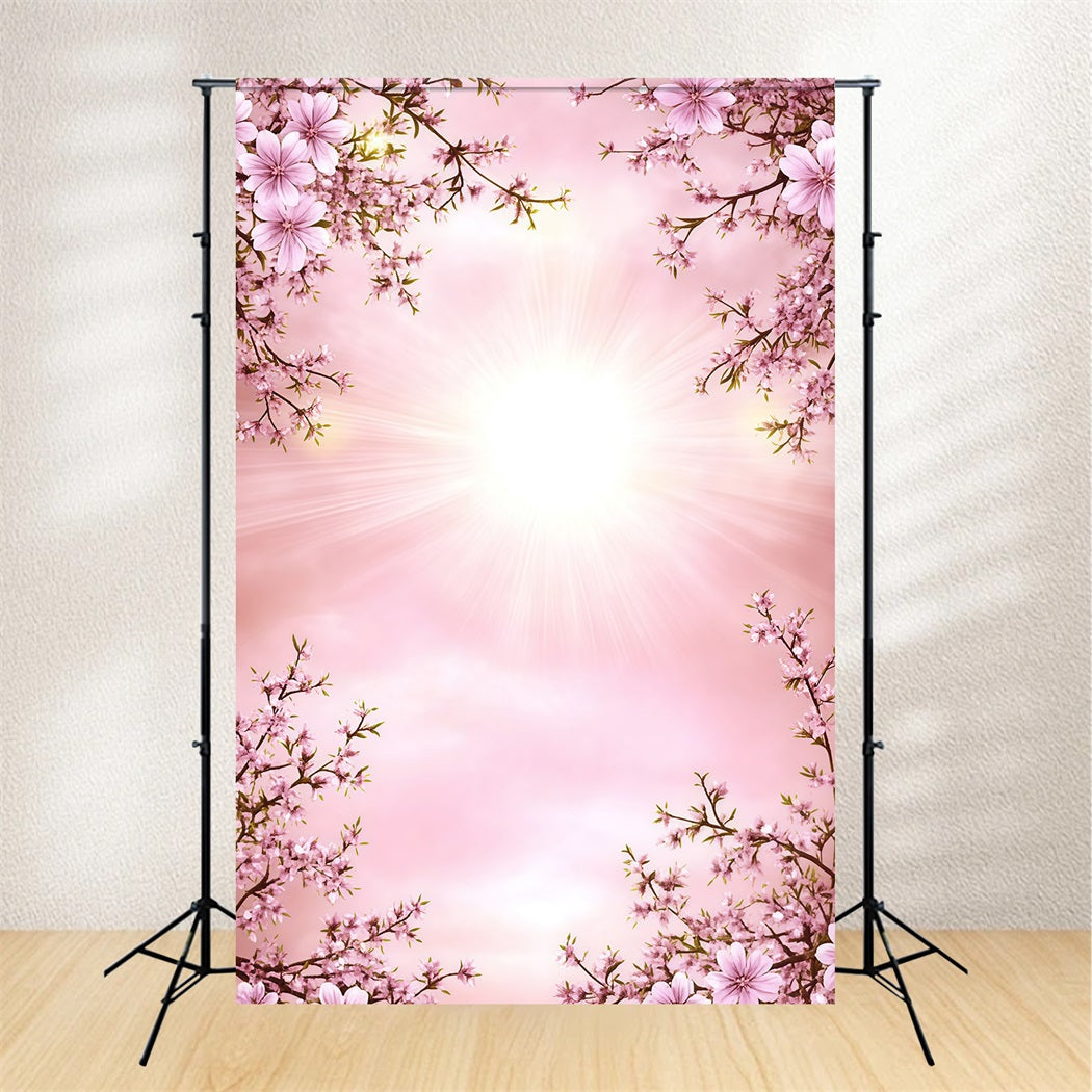 Toile de fond Printemps Radiance Fleurs Cerisier Roses CSH61-158